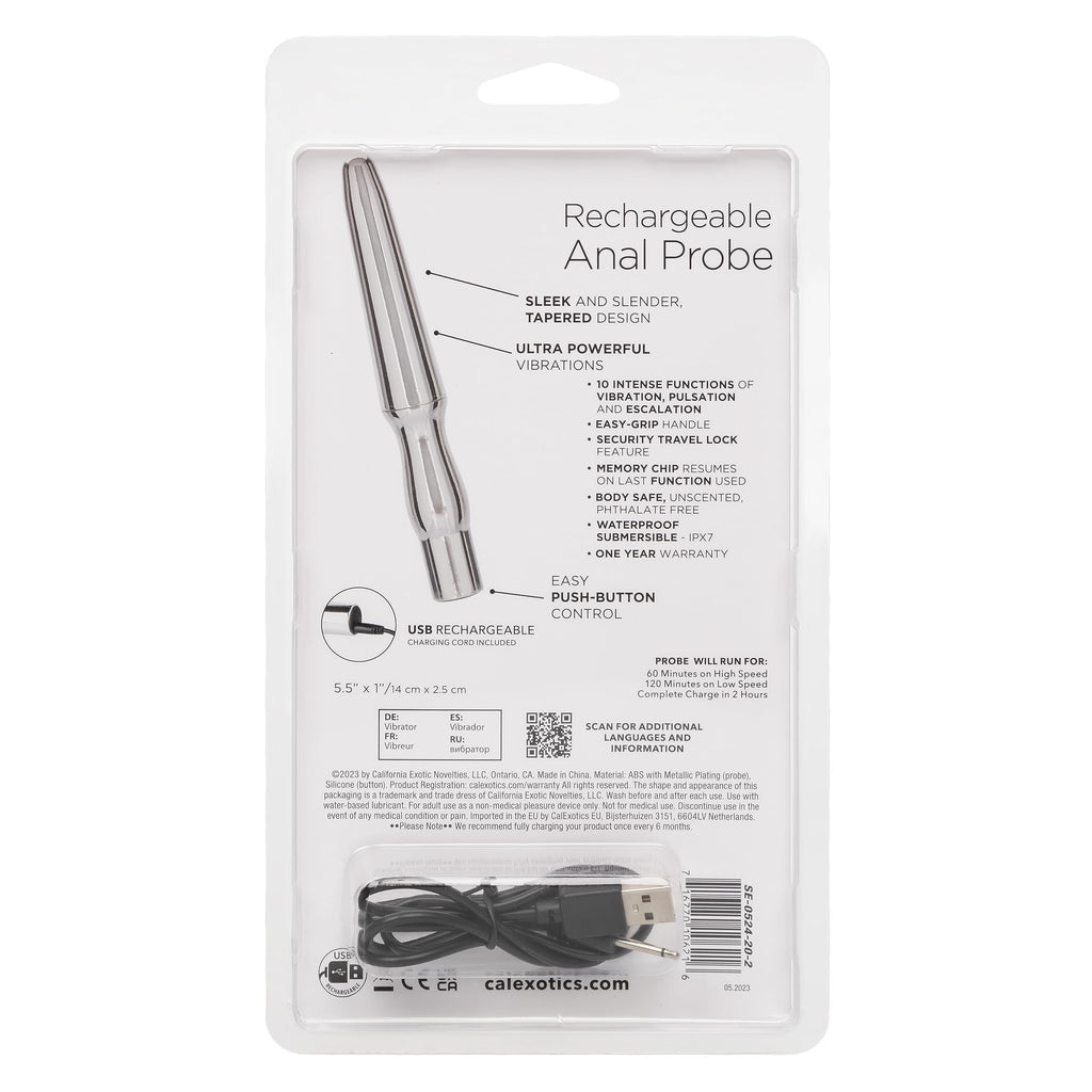 Rechargeable Anal Probe Silver