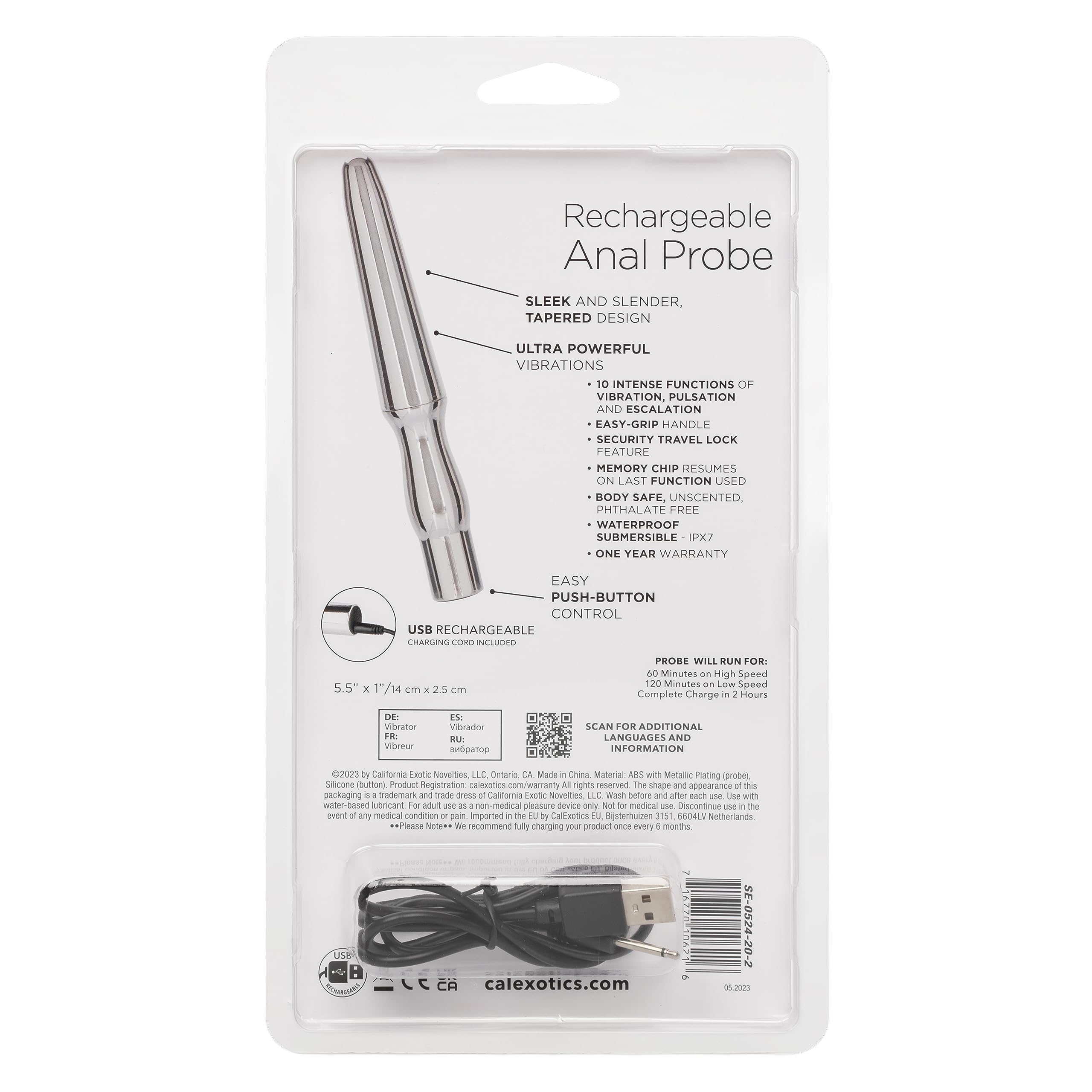 Rechargeable Anal Probe Silver