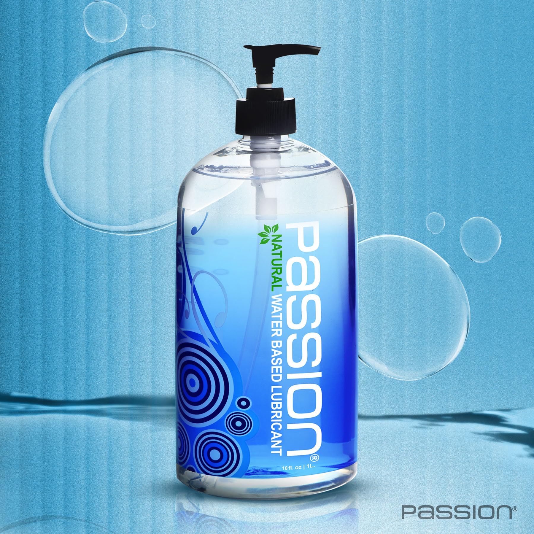 Passion 16 Oz Premium Water-Based Personal Lubricant For Men Women And Couples. Long Lasting Water Based Gel. Non Staining, Non Scented, Non Sticky. Easy Clean Up. Made In Usa