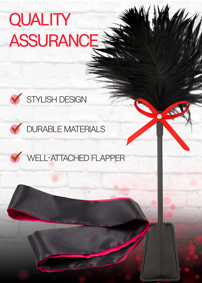 Sex Tickler for Adult Sex Play Spanking Ticklers Adults Bedroom Feather Whips for Play Blindfold BDSM Kit Fetish Toys Blindfold