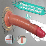 Realistic Movable Foreskin Dildos,1.9 ' ' Diam Double Silicone Skin Foreskin Cock for Vaginal or Anal Play,7.8 ' ' Penis with St