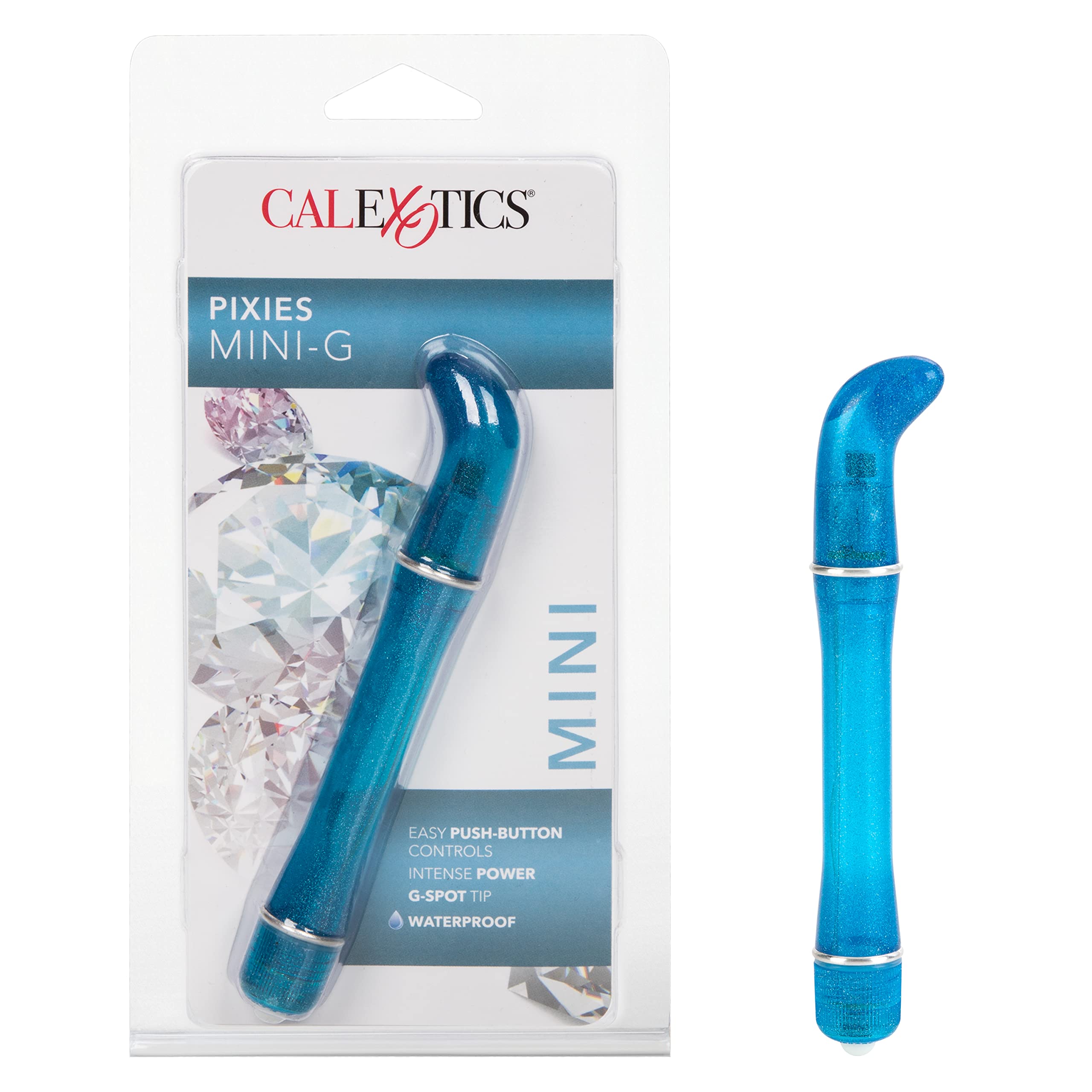 California Exotics Waterproof Pixies Mini G, Blue, 5''