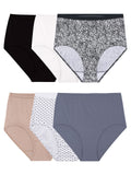 Fruit of the Loom Womens 6 pack Cotton Brief Panties, Assorted, 5