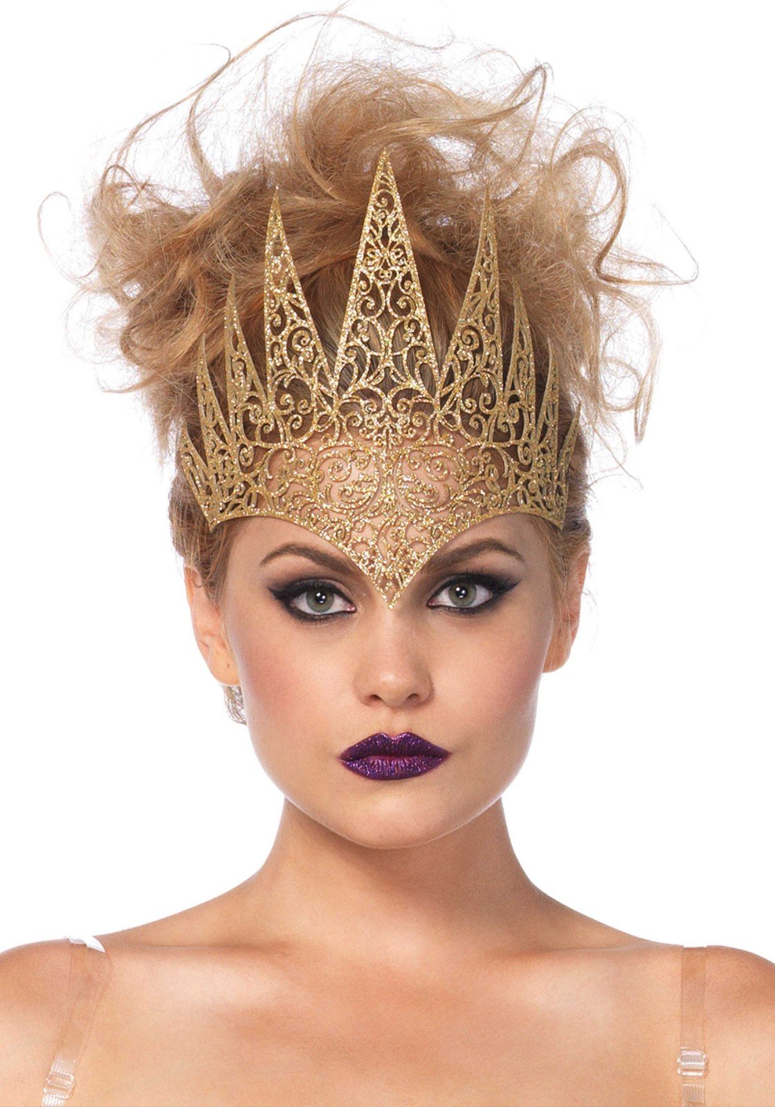 Leg Avenue Women's Die Cut Royal Crown Head Piece, Gold, One Sizes Fit Most