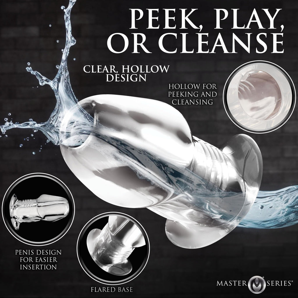 Master Series Dicked Clear Hollow Plug L
