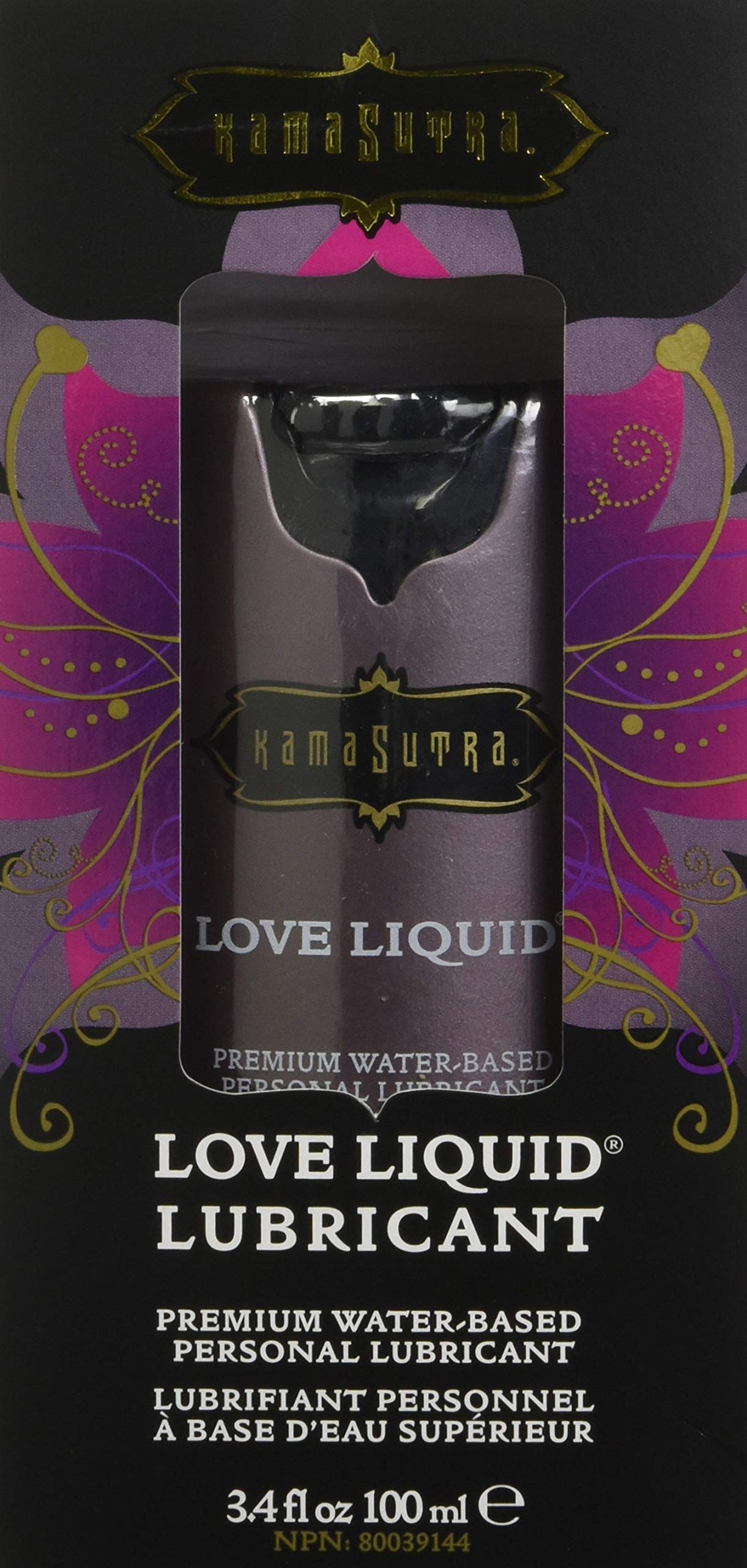 Kama Sutra Premium Sensual Lubricant, Classic Love Liquid, Unscented, Water-Based, Men, Women, Couples, Latex-Condom-Safe, Non-s