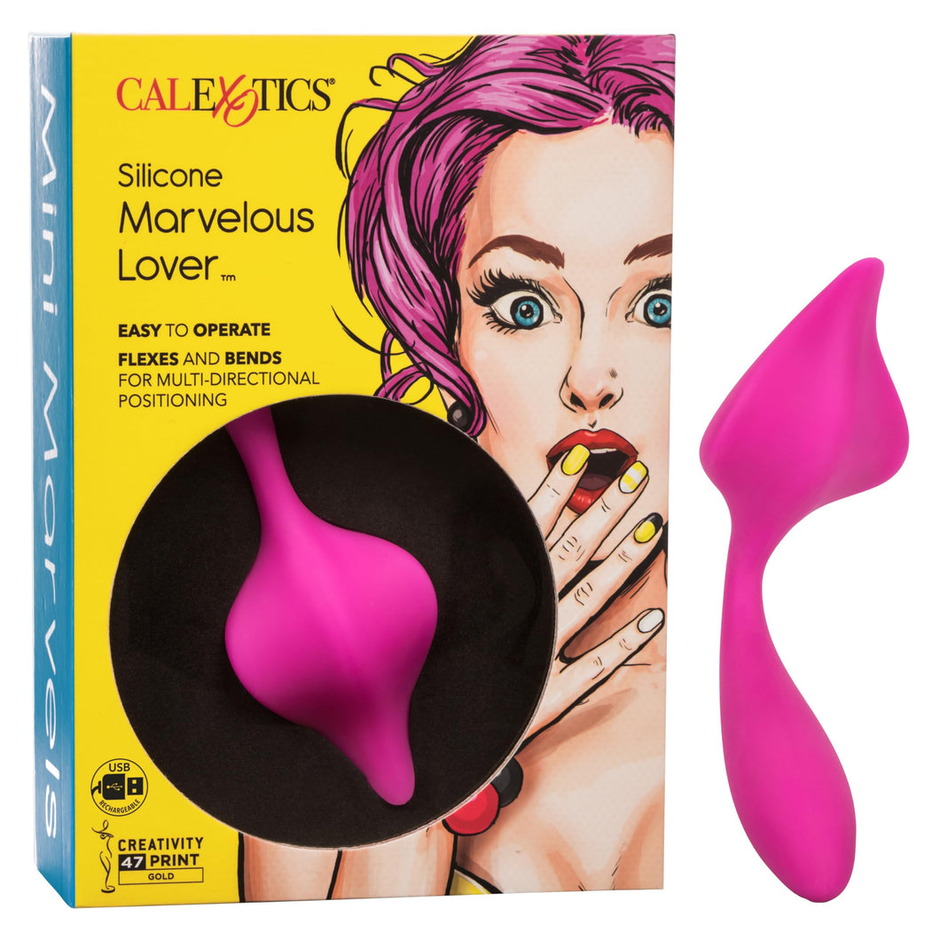 Calexotics Mini Marvels Marvelous Lover - Silicone Waterproof Compact Massager Vibrator - 10 Function Rechargeable Panty Teaser 