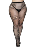 Lace Skull Fishnet Tights.