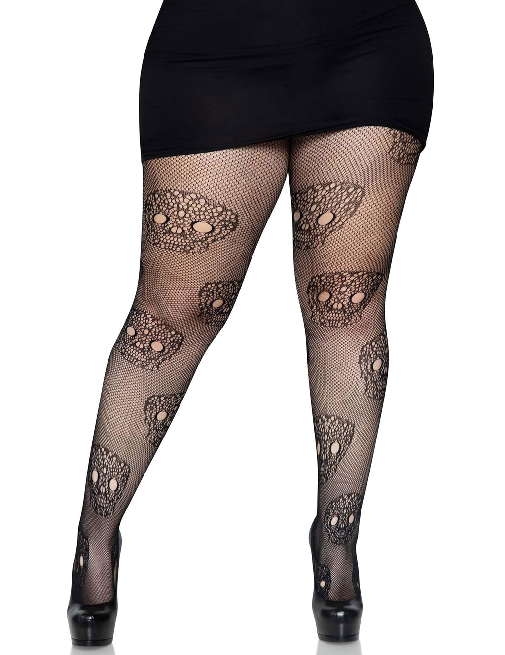 Lace Skull Fishnet Tights.