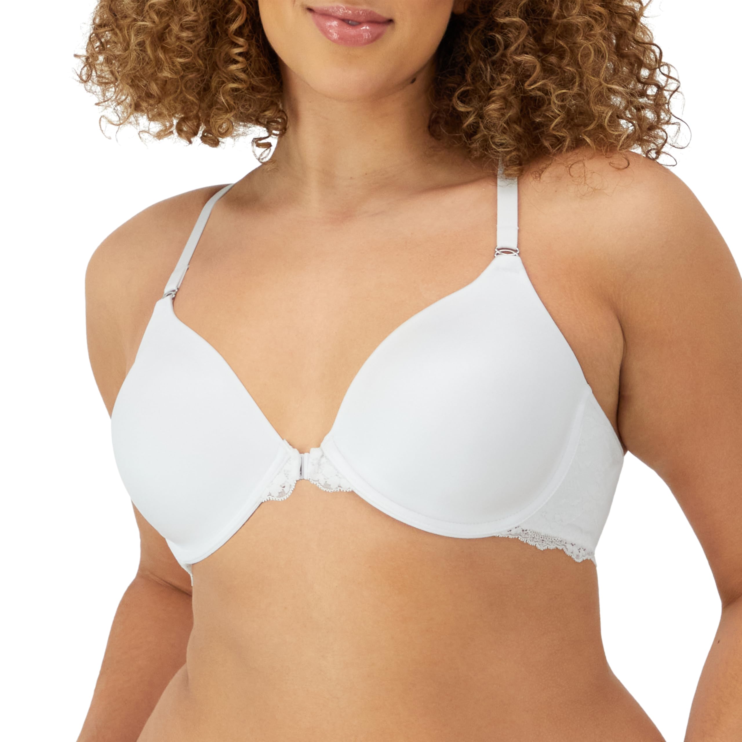 Maidenform Womens One Fab Fit T-shirt Bra, Lightly-lined Underwire Racerback For Bras, White, 38B US