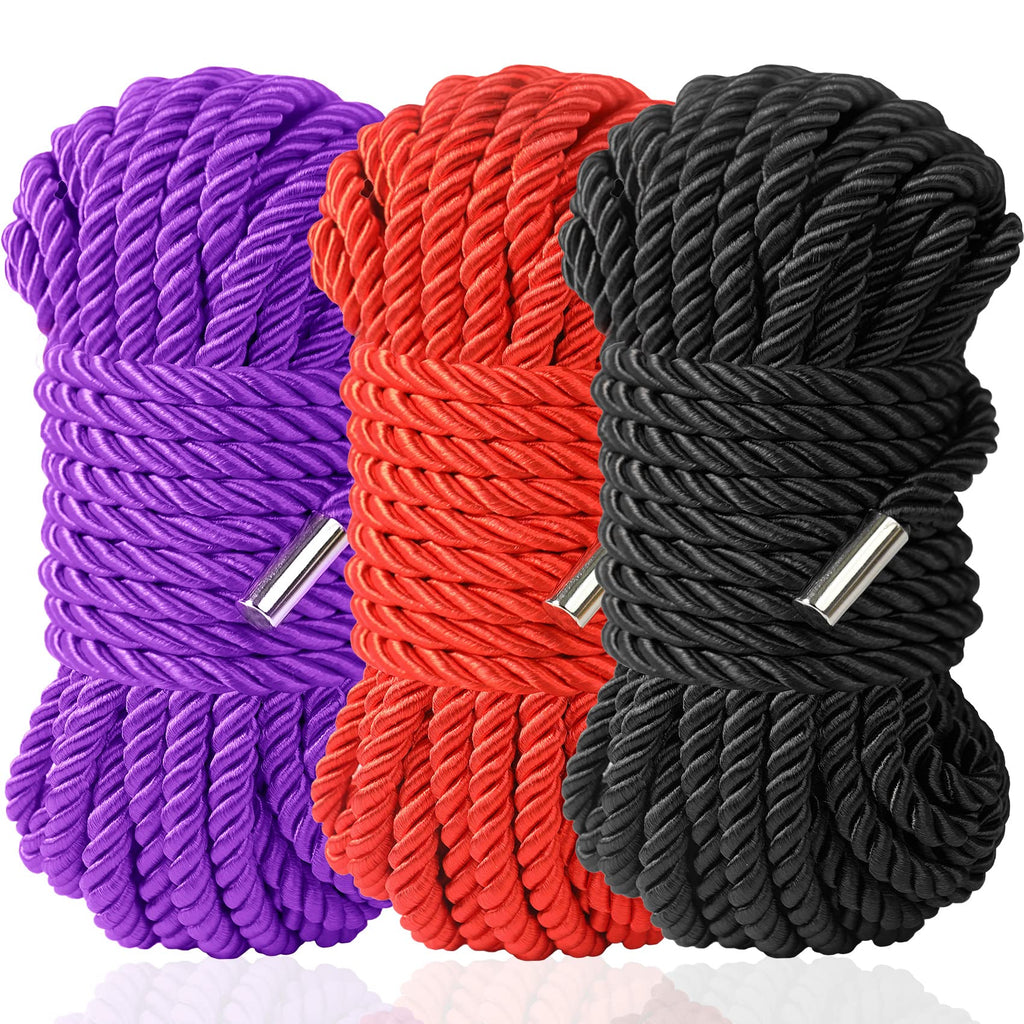 BDSM Shibari Bondage Sex Rope - BDSM Kit Adult Bondage Restraints Set Sex Toys for Women & Couples, 32 Feet 8MM (3 cloors)