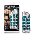 Blush Novelties M for Men Super Stroker - Soft Clear Masturbator - 4 Rows of Massaging Pleasure Beads - Open Ended for Easy Clea