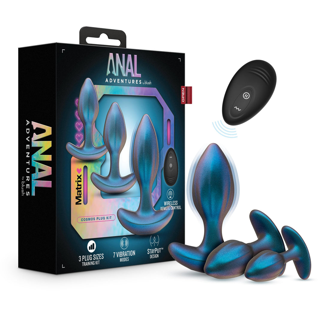 Anal Adventures Matrix Cosmos Plug Kit Lunar Blue