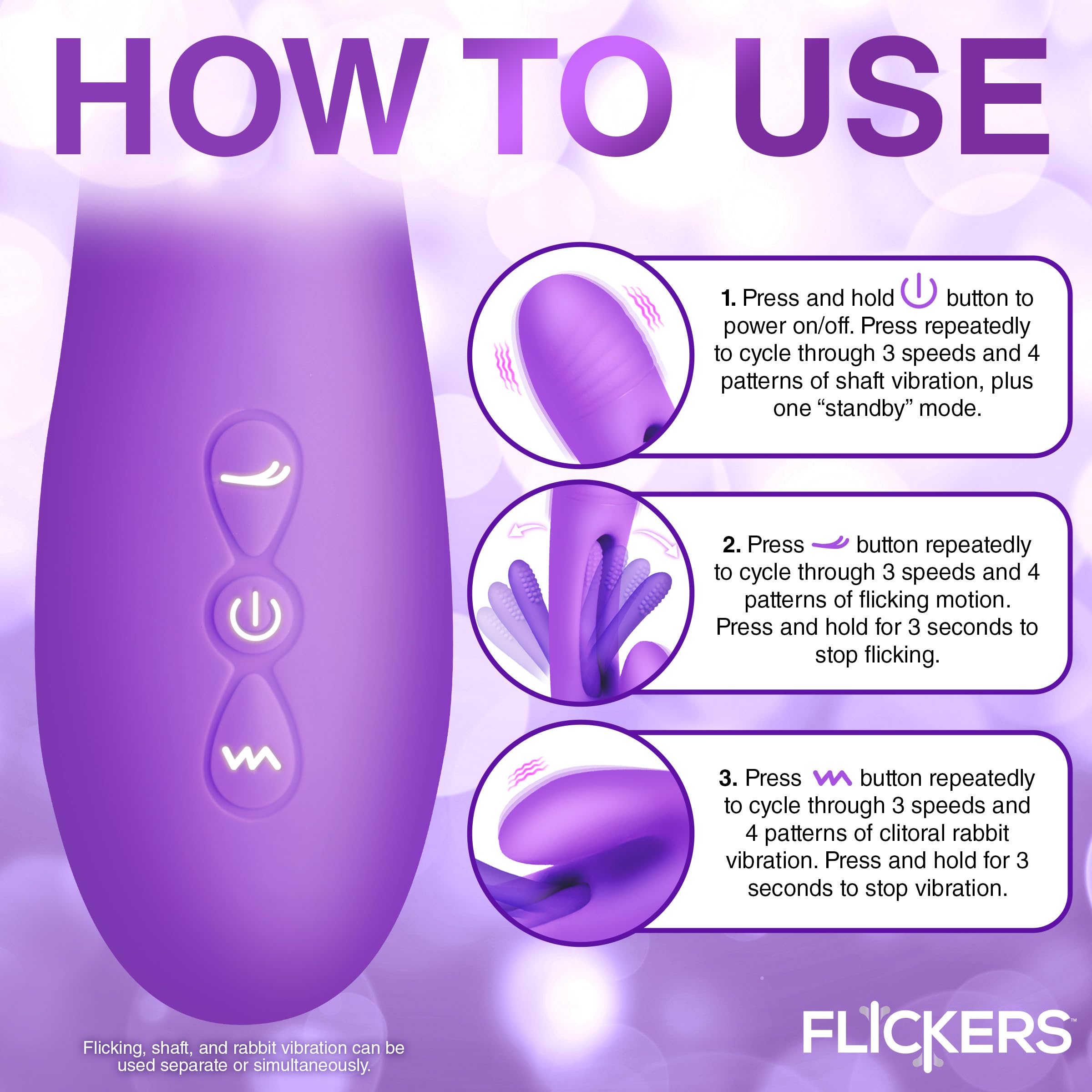 Flickers Tri-Flick Flicking Rabbit Vib
