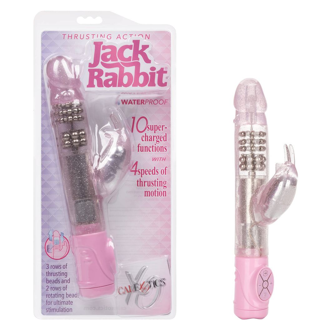 Calexotics Novelties Thrusting Action Jack Rabbit Vibrator, Pink