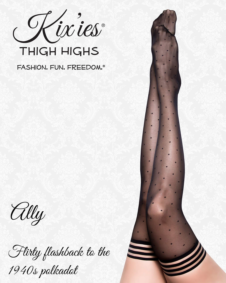 Kixies Ally Black Polka Dot Size D