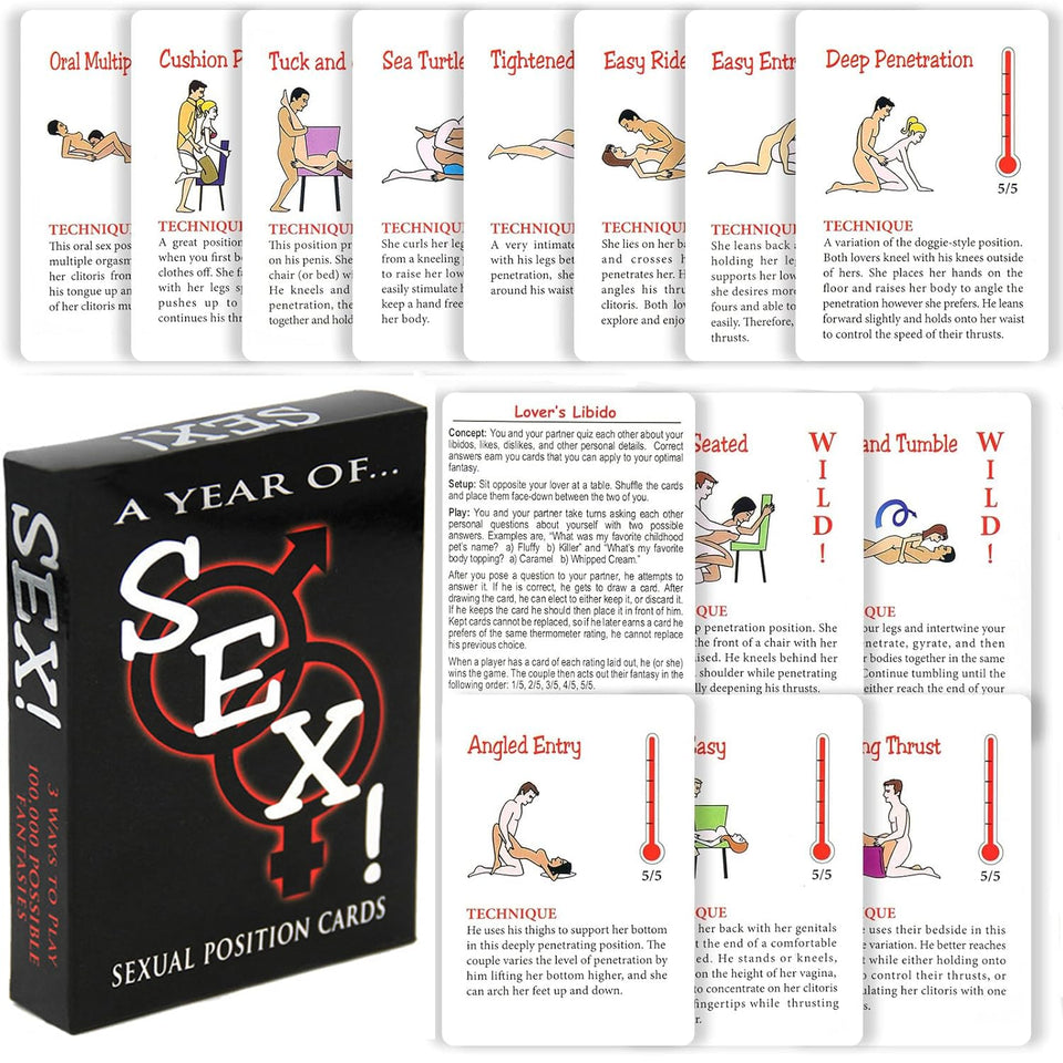 Medicle Sex Position Cards for Adult Couples - 52 Sexual Positions in a Sexy Poker Card Game for Foreplay and Fun Adult Sex Game