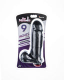 (Wd) Thick Cock W/Balls & Vibe Black 9In