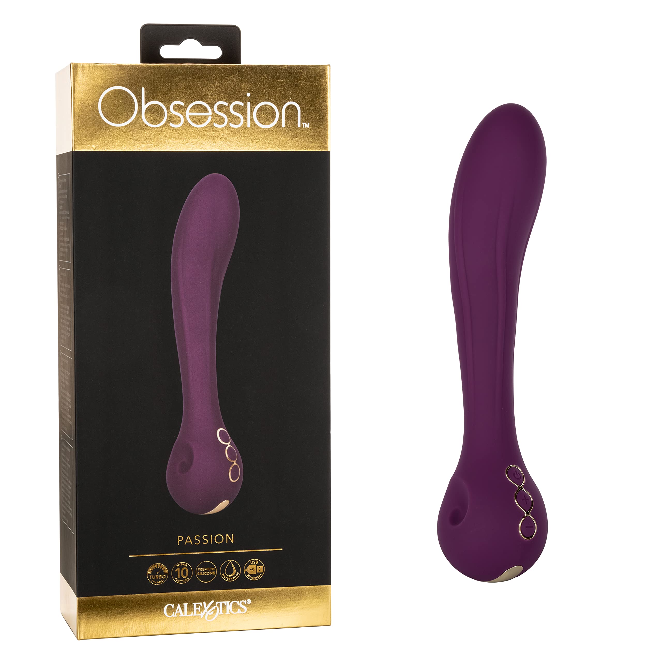 CalExotics Obsession Passion Vibrator - Premium Rechargeable Silicone Massager Sex Toy for Women - Purple