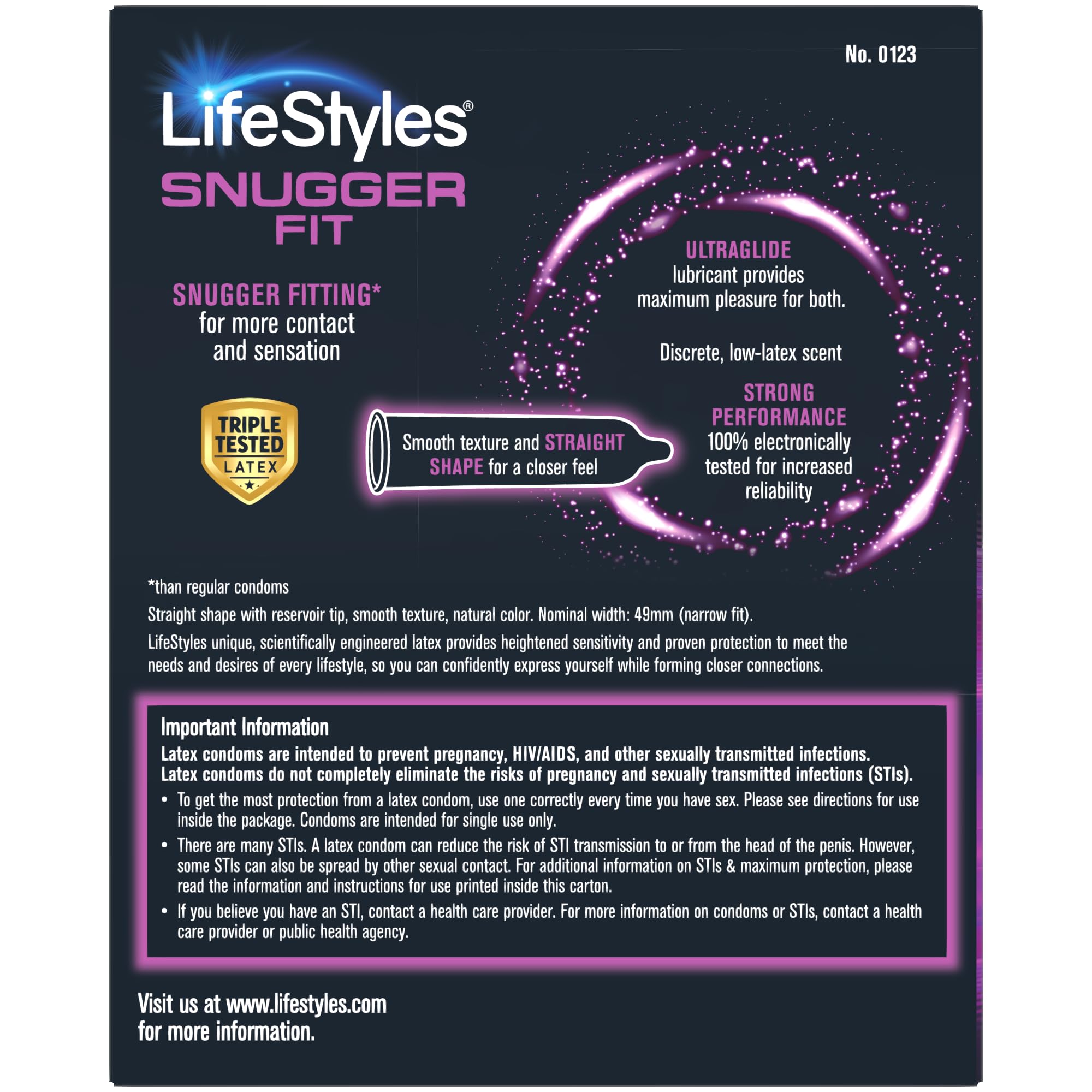 Lifestyles Snugger Fit Natural Rubber and Lubricated Latex Condoms Value Pack, 25 Count, 1 Pack, Triple Tested for Best Protecti