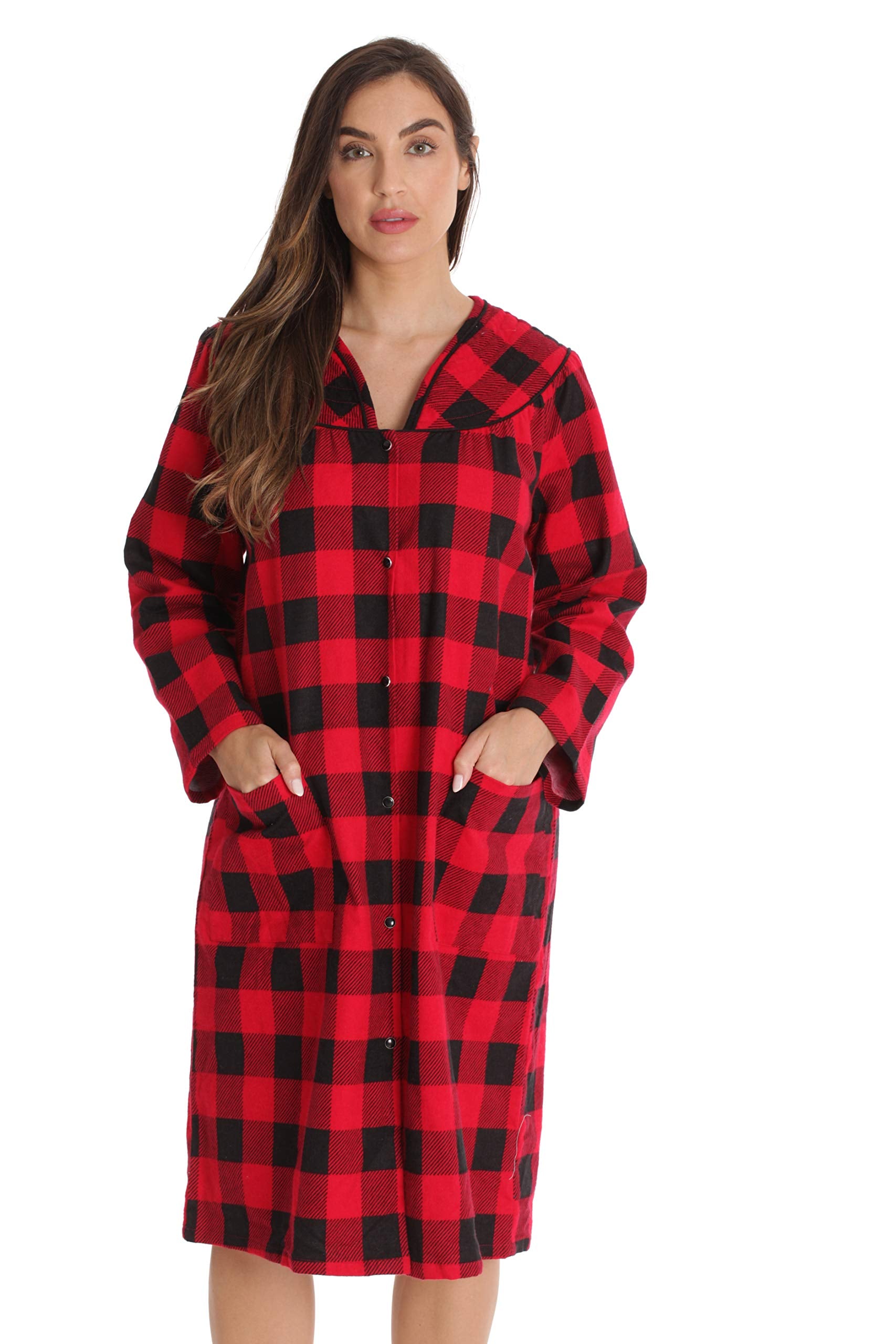Dreamcrest Short Sleeve Flannel Duster Housecoat Women Sleepwear 9280-10195-3X