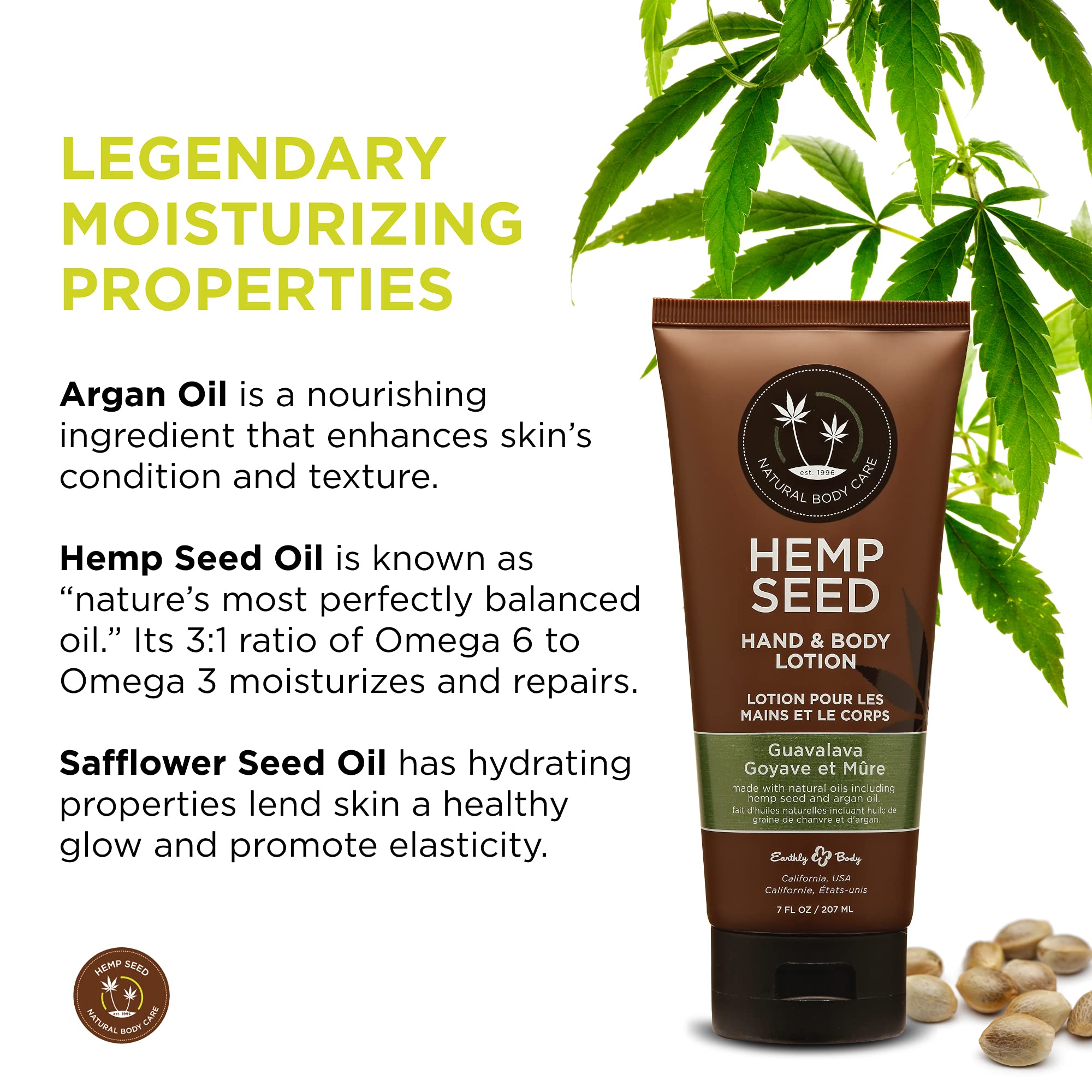 Hemp Seed Hand And Body Lotion  7 Fl Oz  Guavalava