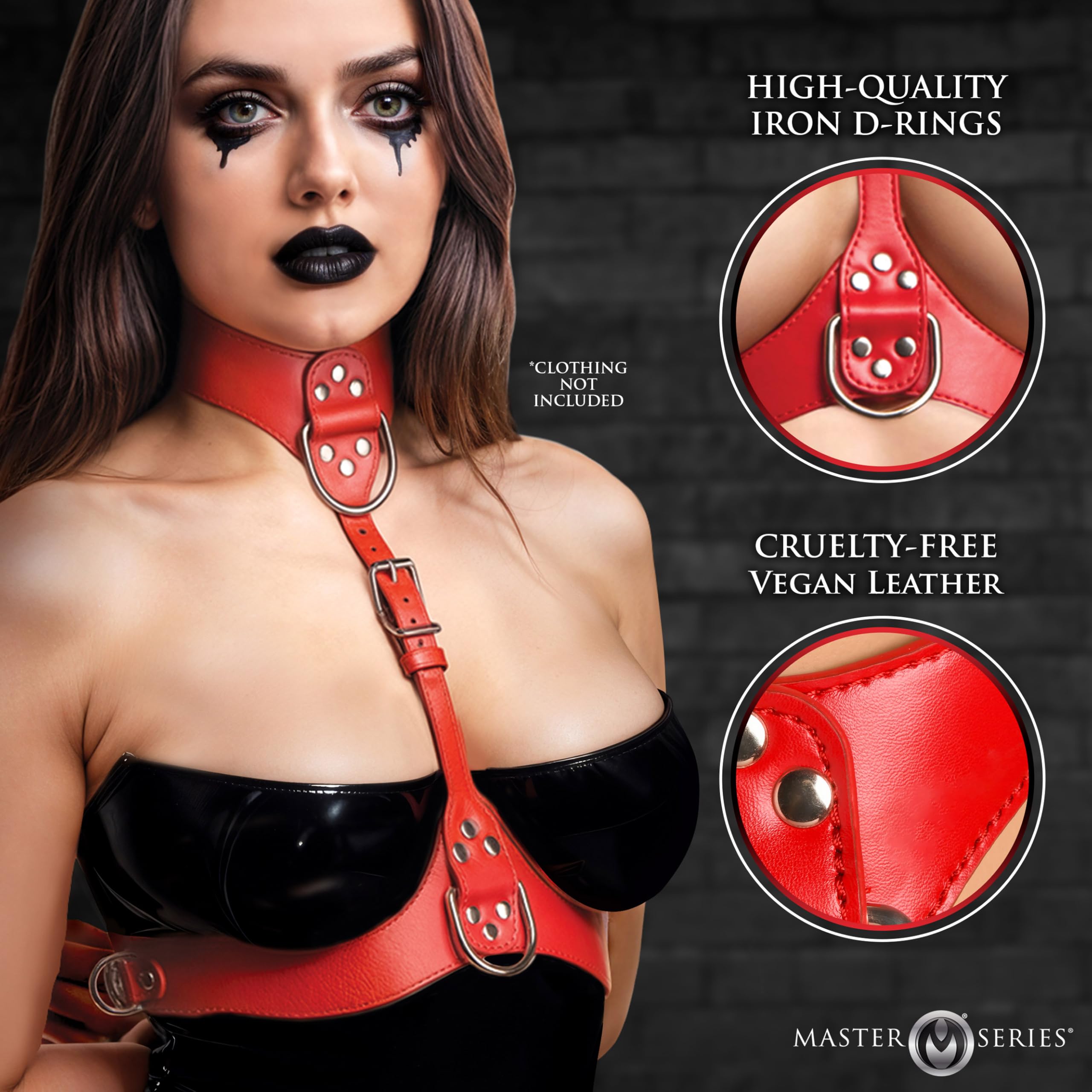 Master Series Vixen Chest Harness Red