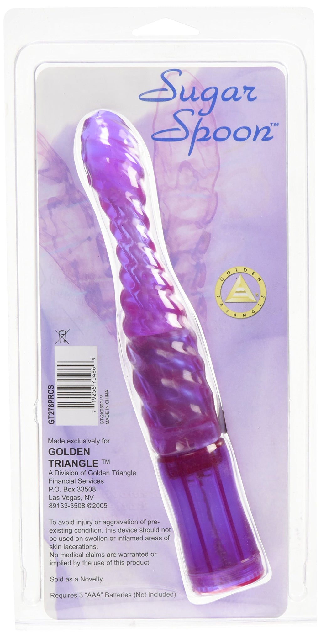 Golden Triangle Sugar Spoon 5.5 Inch Waterproof Vibrator, Purple