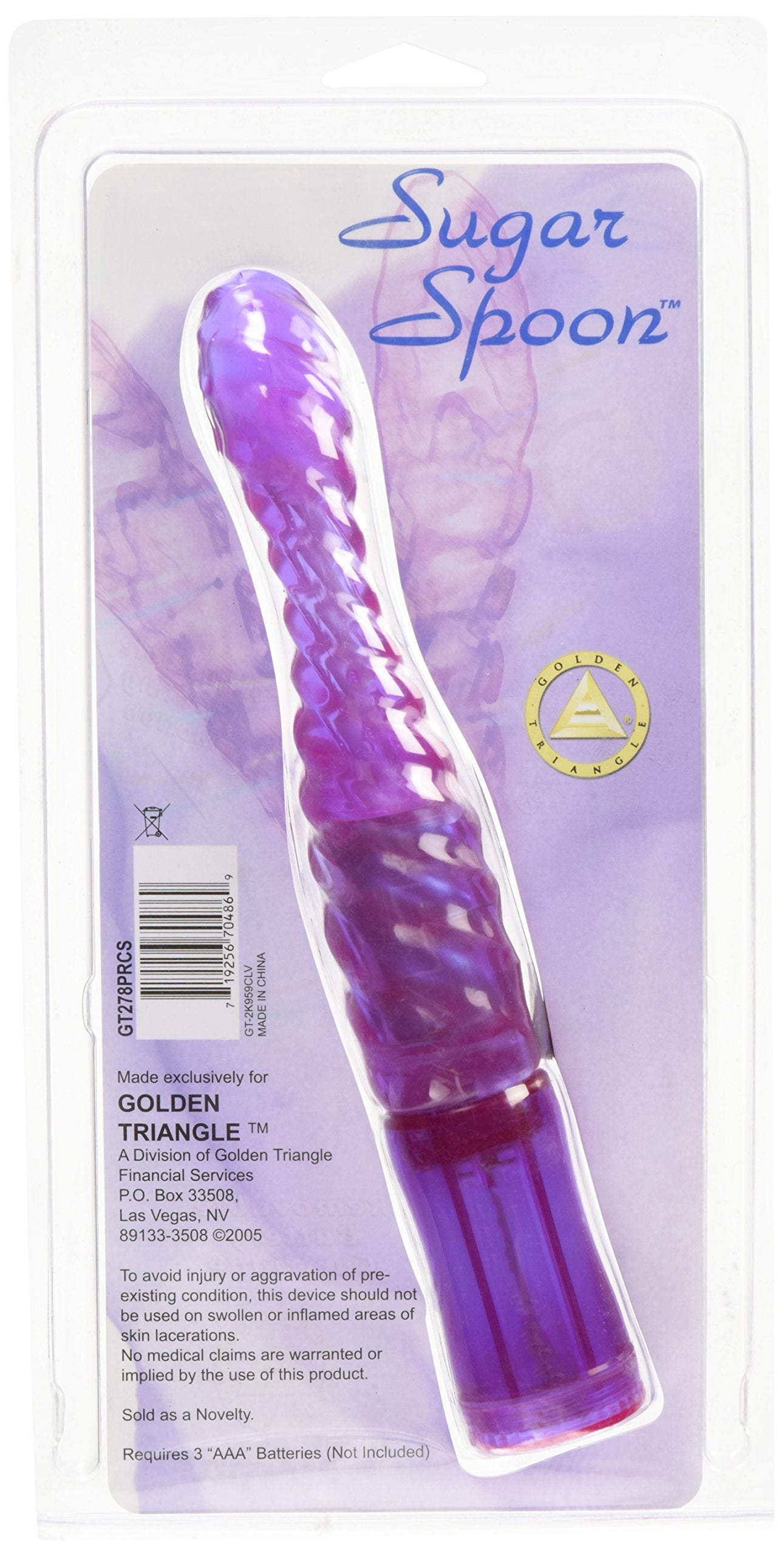 Golden Triangle Sugar Spoon 5.5 Inch Waterproof Vibrator, Purple