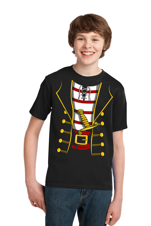 Ann Arbor T-shirt Co. Pirate Costume | Jumbo Print Novelty Funny Caribbean Cruise Shirt Youth T-Shirt-Youth,S