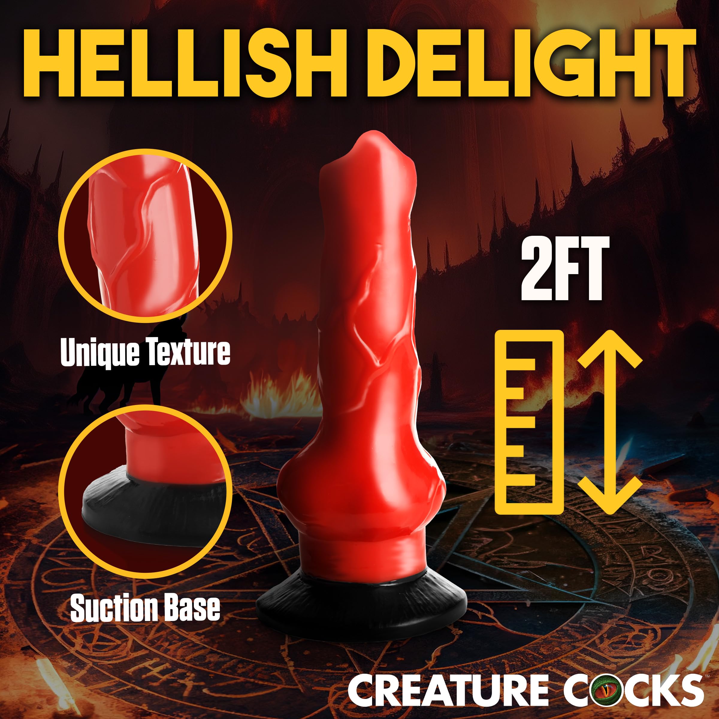 Creature Cocks Giant Hell-Hound Dil 2Ft