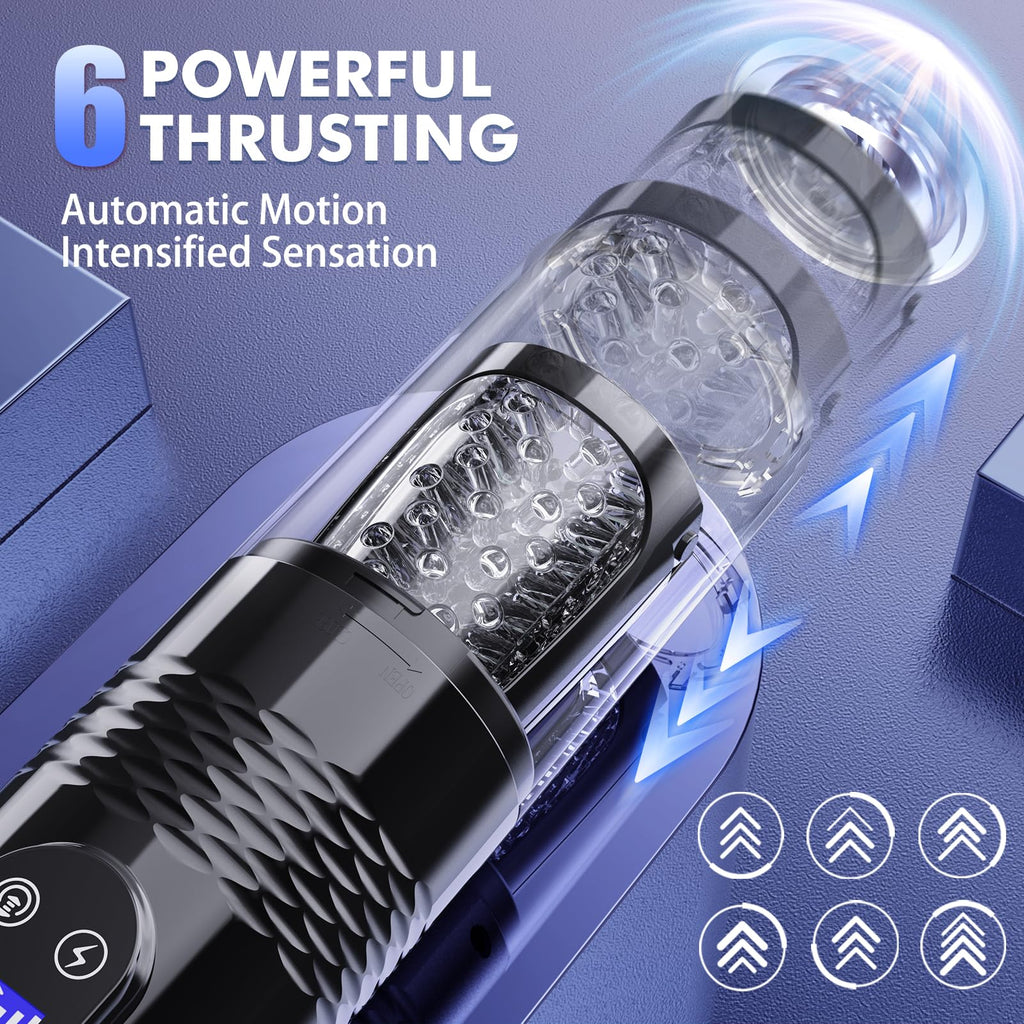 EORONE Male Sex Toy for Men Male Masturbator - Sex Toys for Men Adult Toys with 10 Vibrating & 6 Thrusting, Male Mens Sex Toys P