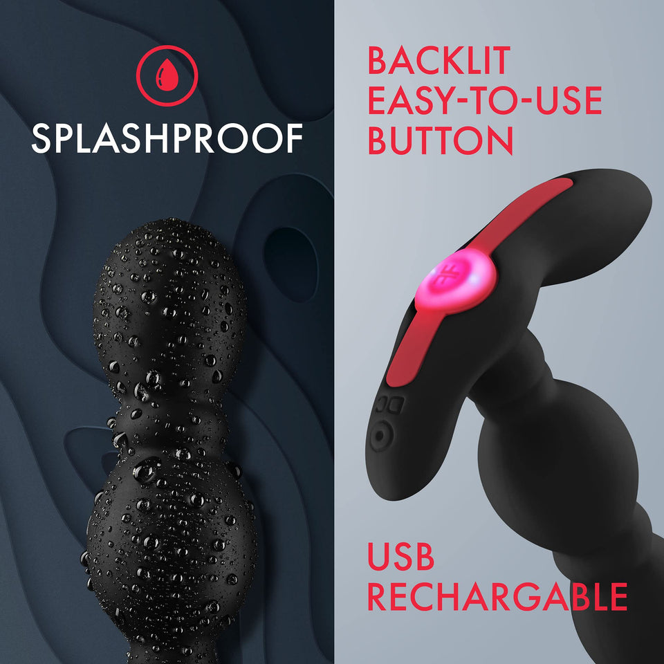 Forto Anal Premium Silicone Plug Vibrator Male Prostate Massager With 20 Vibration Modes Memory Function  Rechargeable  Flexible