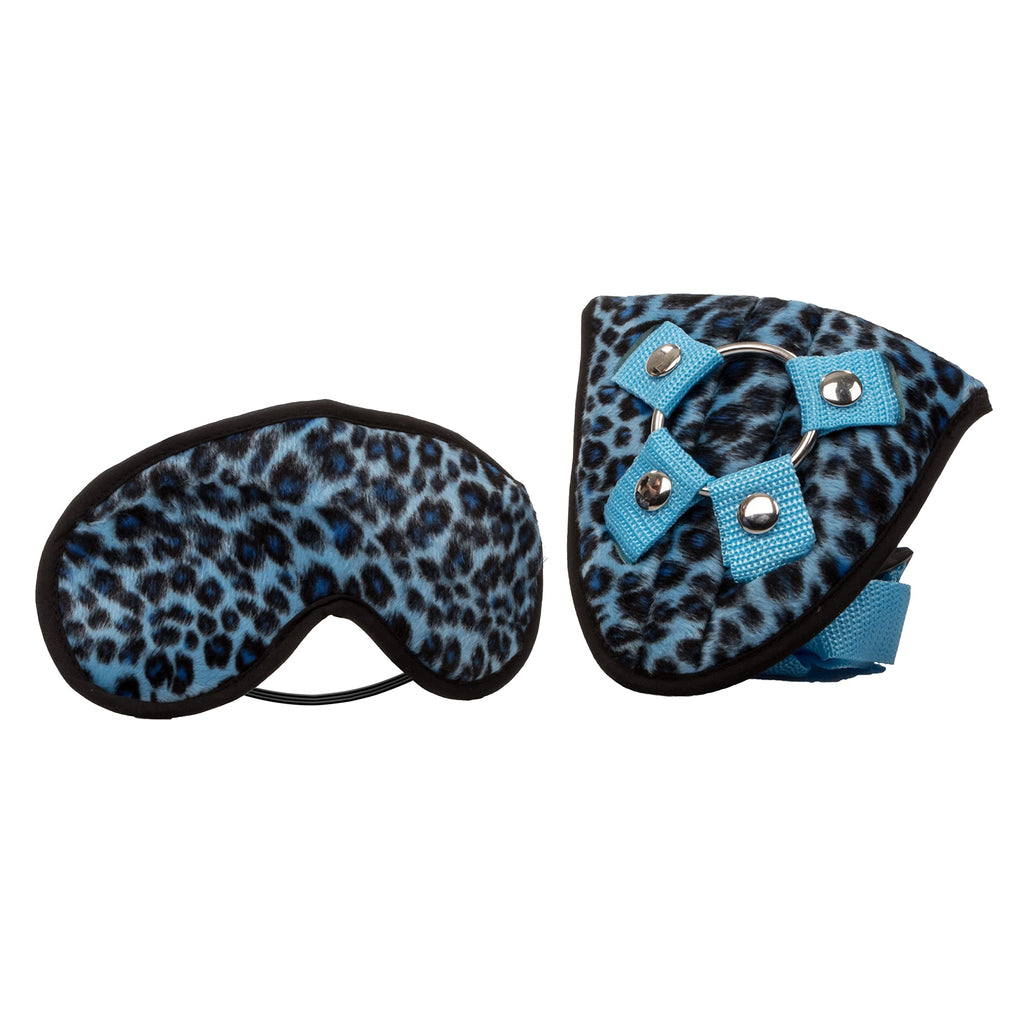 Furplay Harness And Mask - Blue Leopard
