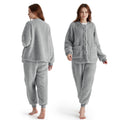Bedsure Fleece Womens Pajama Sets, Fuzzy Pajama Loungewear, 2 Piece Warm Winter Sherpa Sleepwear Soft Cozy Long Sleeve Outfits G
