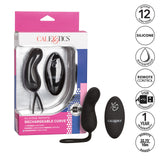 Calexotics 12-Function Waterproof Silicone Remote Rechargeable Curve Massager Vibrator, Black