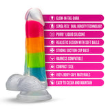 Neo Elite Glow In The Dark Rainbow Rave 6.5 Silicone Dual Density Dildo''