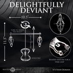 MASTER SERIES Tower of Pain Nipple Clamps for Women & Couples. Stainless Steel and Acrylic. Clover-Style Clamps and Adjustable H