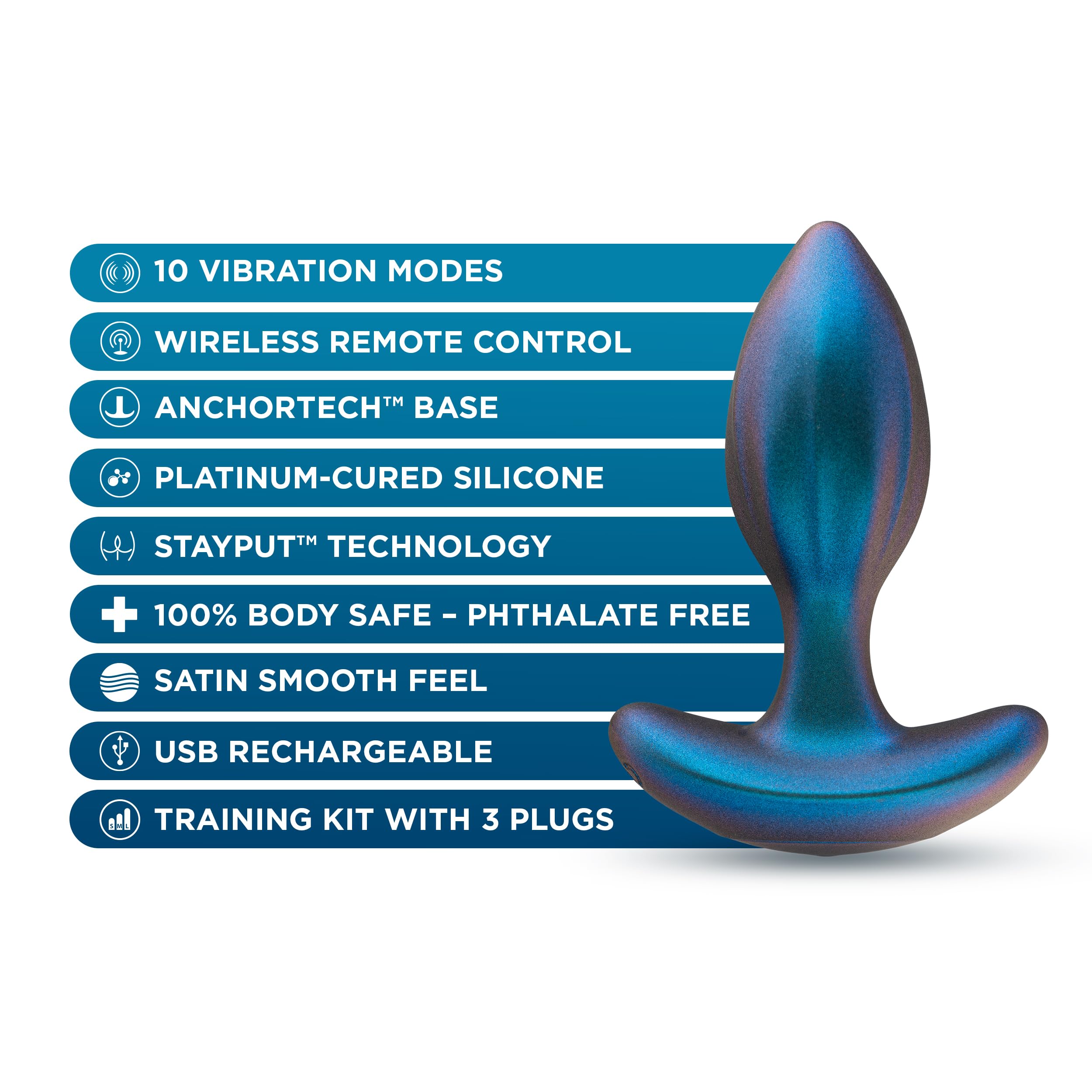 Anal Adventures Matrix Cosmos Plug Kit Lunar Blue