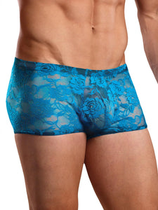 Male Power MP145194  Turquoise Sheer Lace Sexy Wonder Boxer BriefsSmall