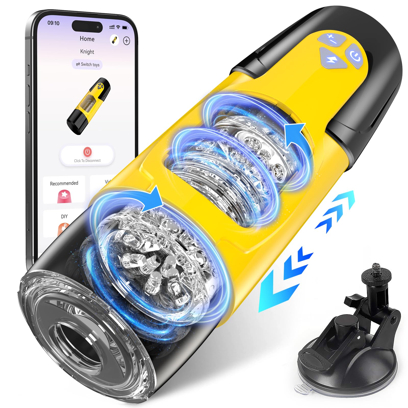 Cafatop Sex Toys for Men Male Masturbator - Automatic Masturbators Cup with 7 Thrusting &Rotating Modes for Penis Stimulation, E