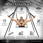 Master Series Adjustable Swing With Stand For Men, Women & Couples. Adjustable Height And Angle Sex Swing. Comfortably Padded An