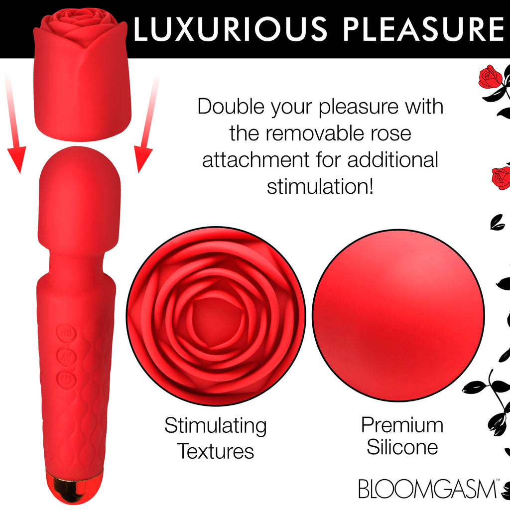 Bloomgasm Pleasure Rose Wand 10X W/ Rose Attachment