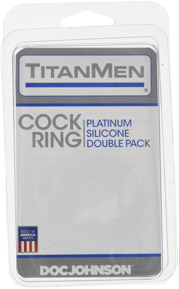 Titanmen Cock Ring Silicone Double Pk-Bk