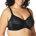Elomi Cate Embroidered Full Cup Banded Underwire Bra (4030),44F,Black