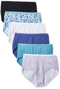 Just My Size Womens Plus Size Cool Comfort Cotton High Brief 6-Pack, Assorted, 10
