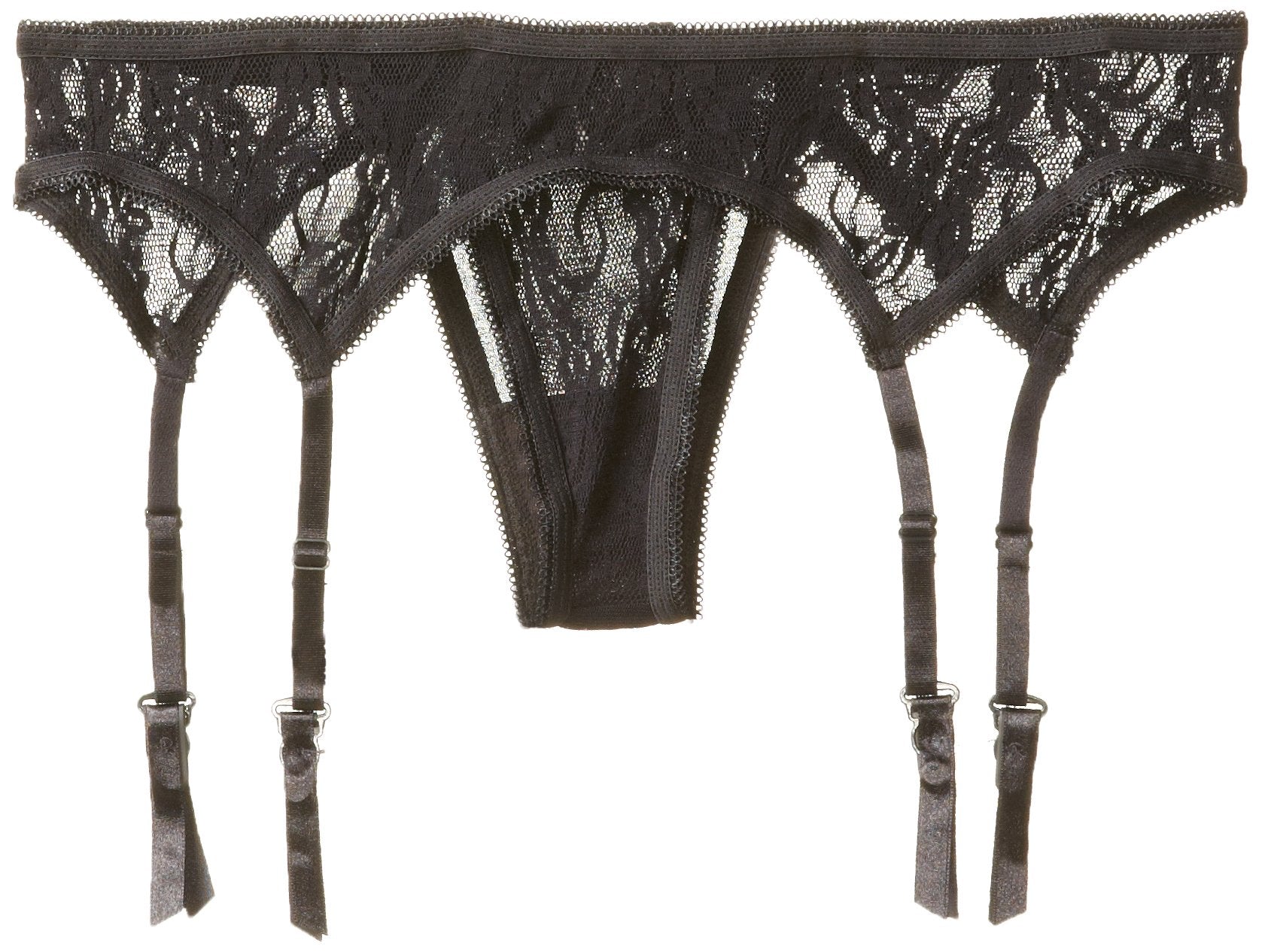 Elegant Moments Women'S Plus Queen Size Lace Garter Belt And Thong Set, Royal