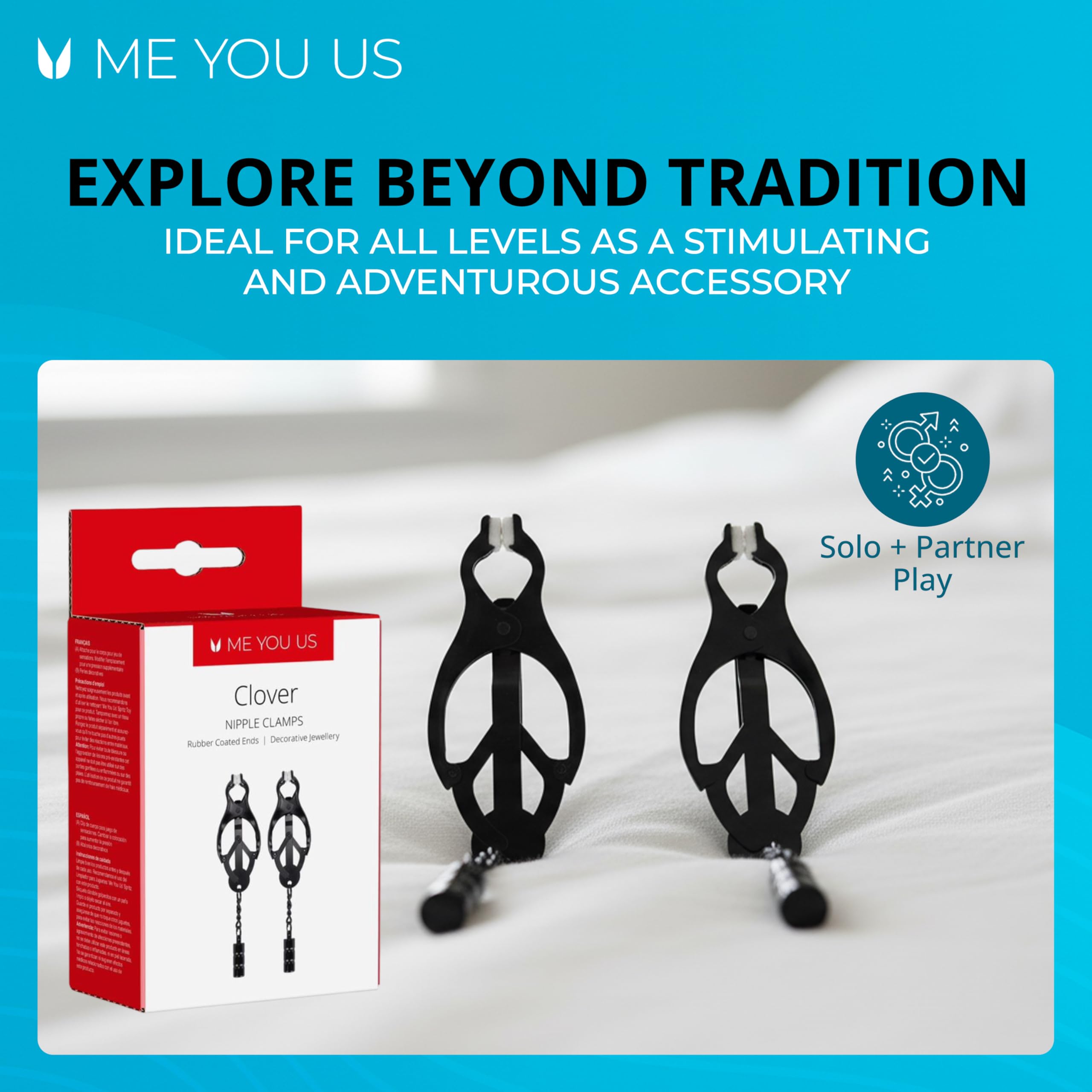 Me You Us Clover Nipple Clamp Black