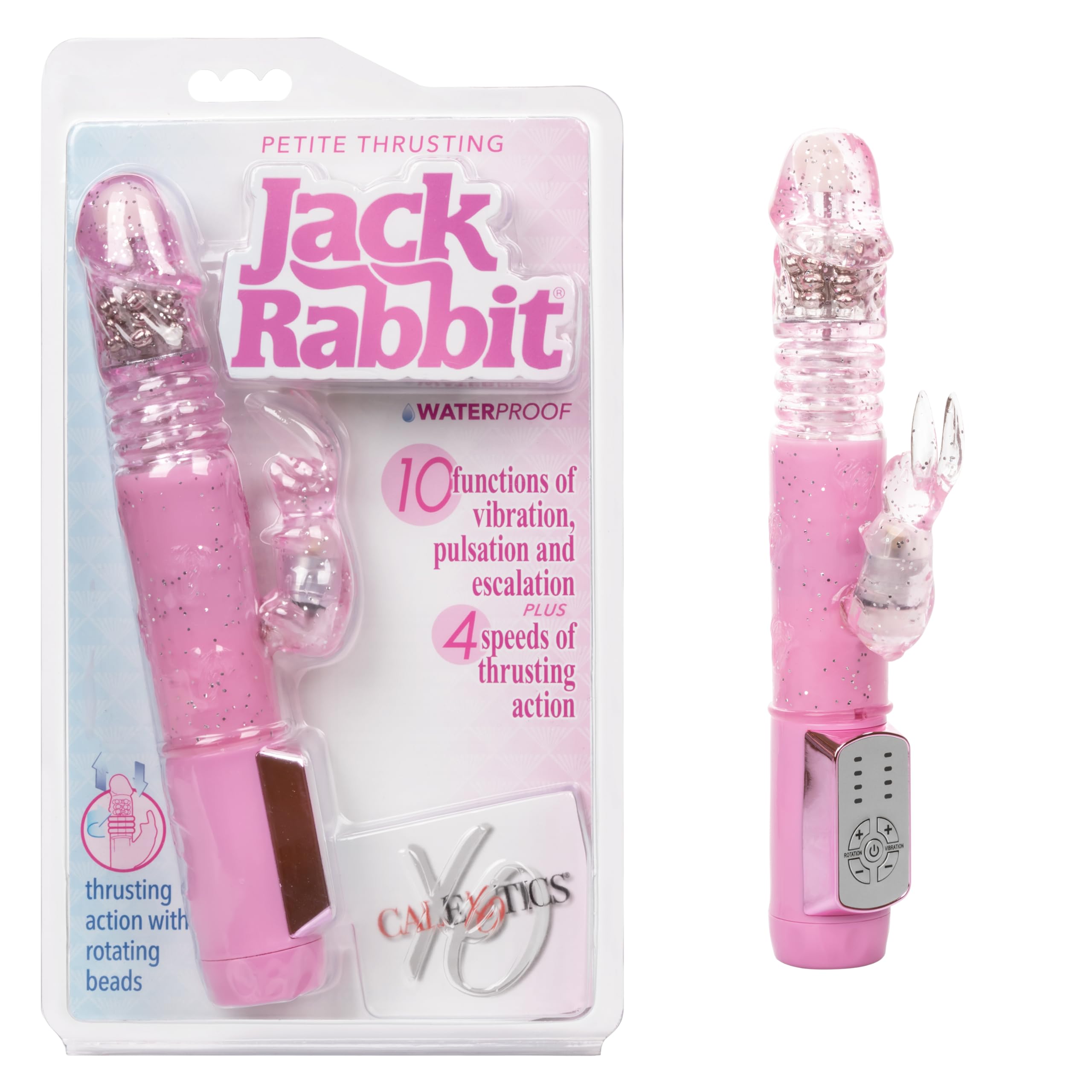 CalExotics Novelties Petite Thrusting Jack Rabbit Vibrator, Pink