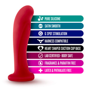 Blush Novelties Temptasia Jezebel - 6 Inch Platinum Puria Silicone Ultrasilk Smooth Satin Feel G Spot Dildo - 1.5'' Wide - Strap